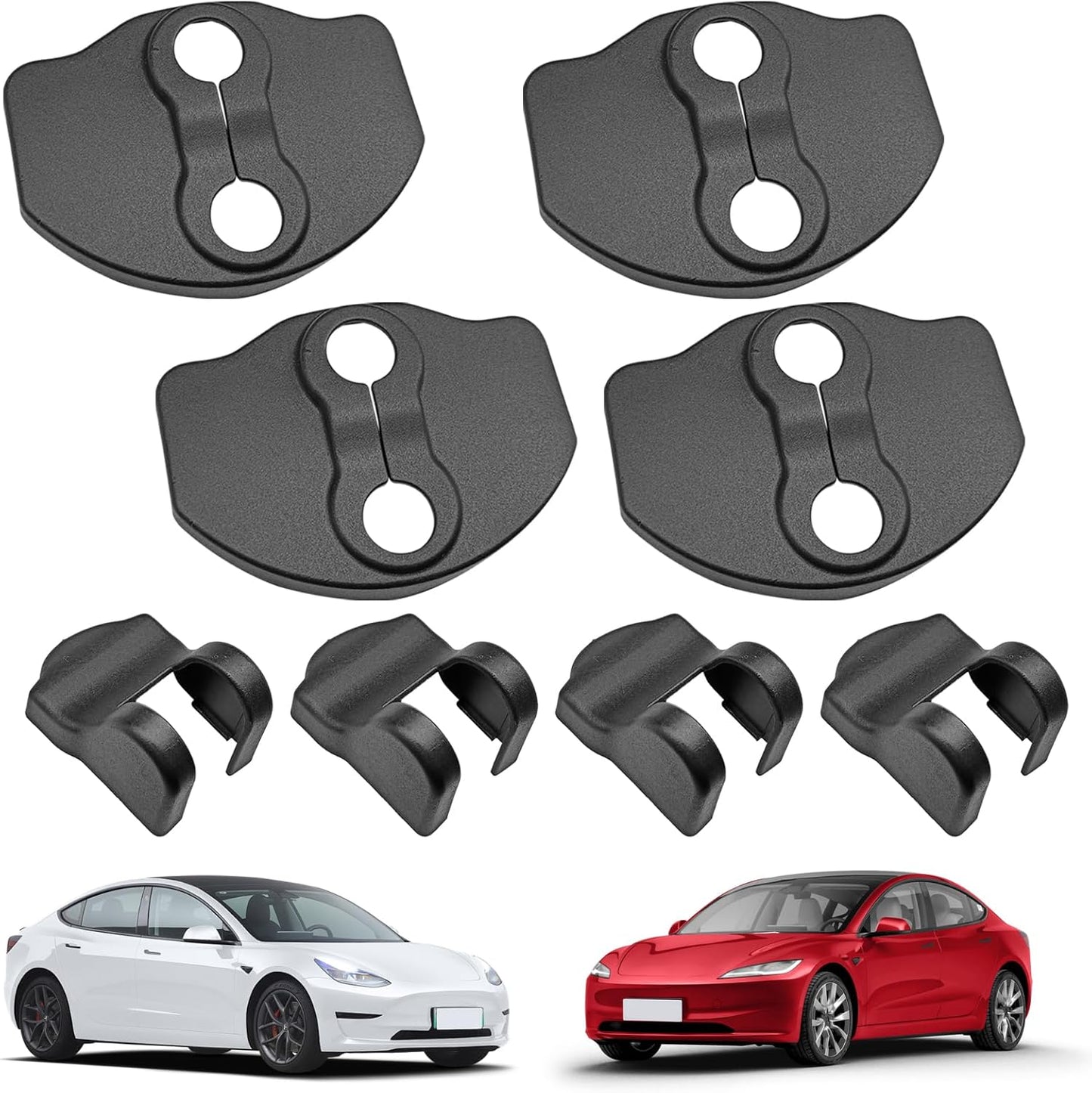 Door Lock Protector Cover Compatible with 2016-2024 Tesla Model 3 Model Y Accessories Door Stopper Cover Latches Covers Interior Upgrade Protection (Set of 8)