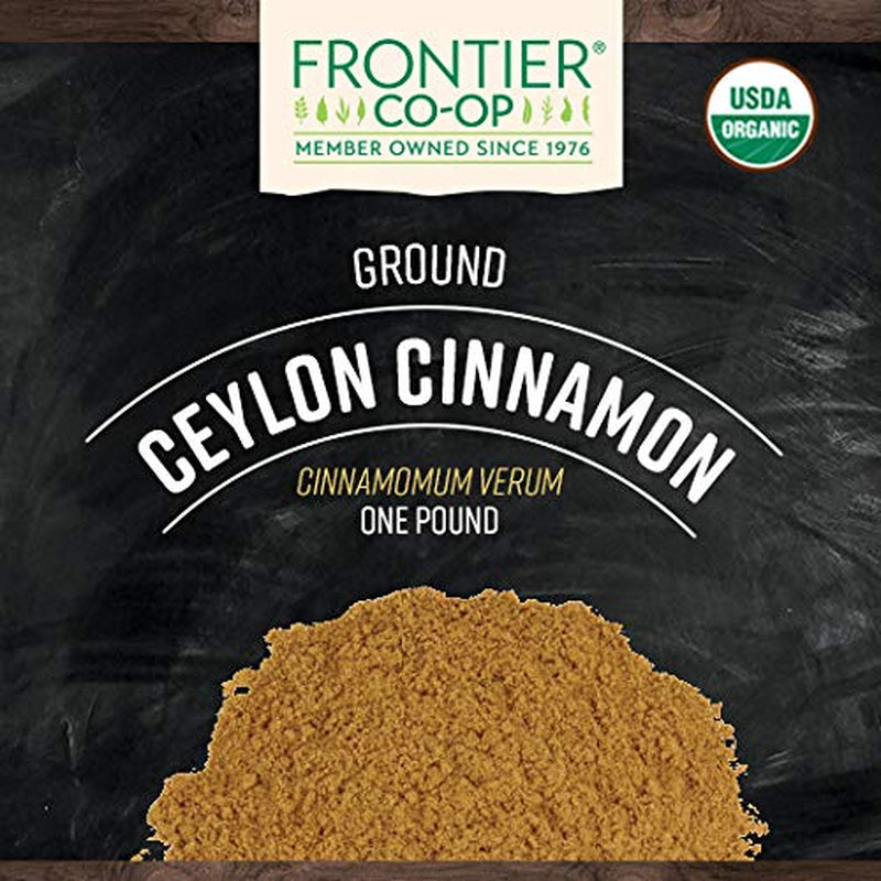 Cinnamon Powder, Ceylon, Certified Organic, Kosher, Non-Irradiated, Bulk Bag, Sustainably Grown, Cinnamomum Verum J. Presl, Original Version, ,Mildly Sweet and Spicy, 16 Oz TLBH