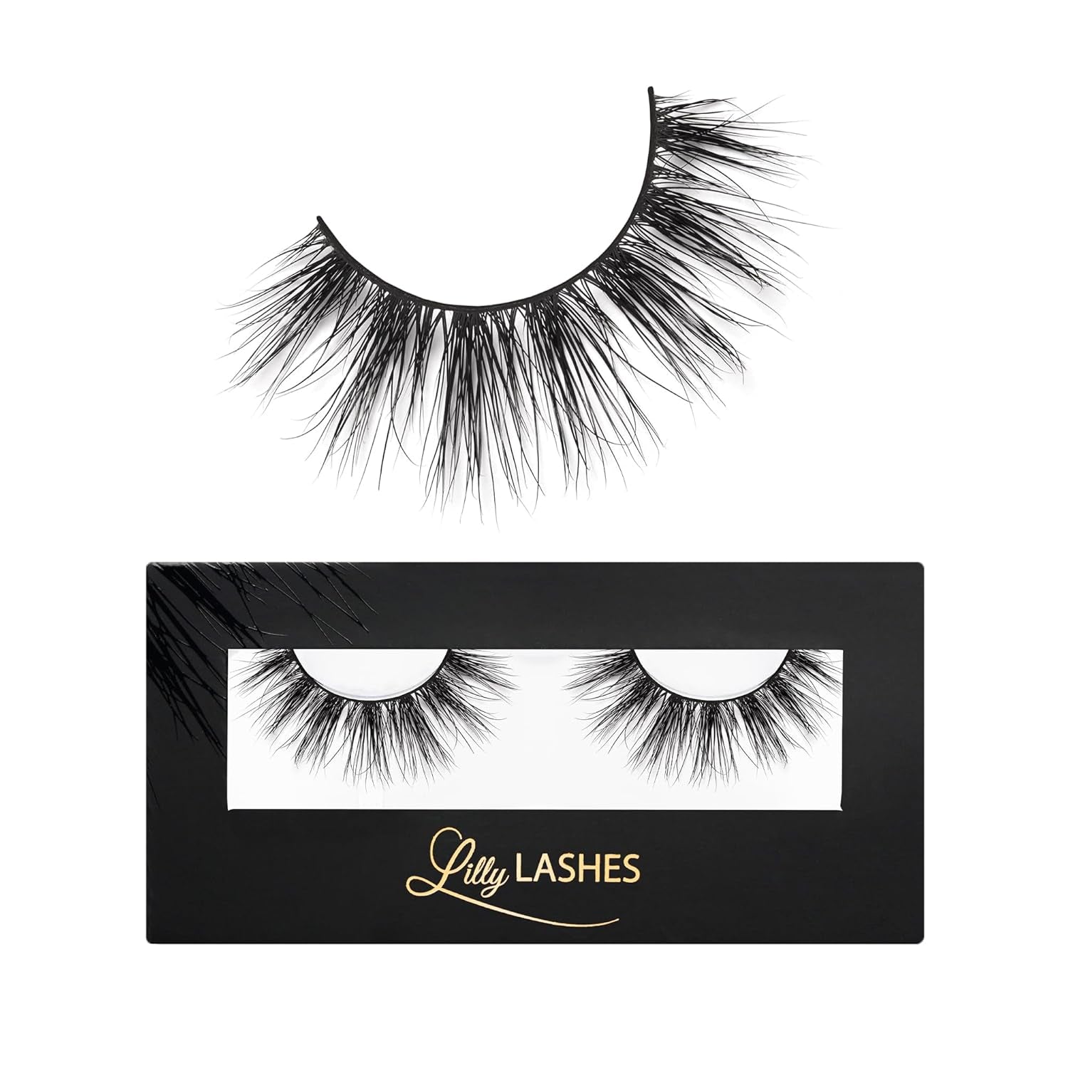 Miami Flare 3D Mink Lashes, Mink Eyelashes, the Original Lilly Lash for Wispy & Natural Look, Reusable Eyelashes up to 25X, Fluffy Lashes, Strip Lashes, Lash Glue Not Included