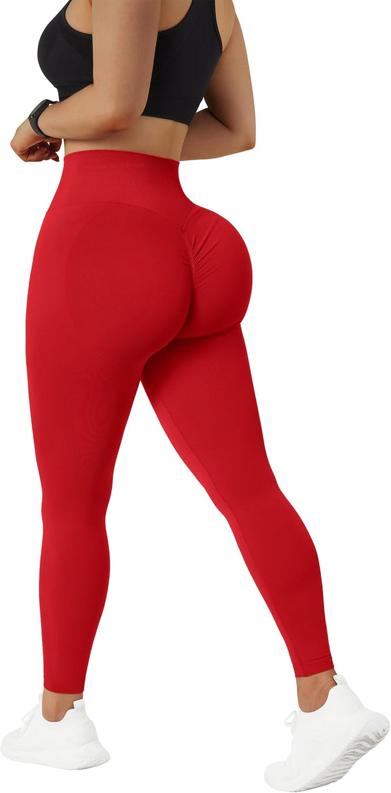 Womens Seamless Butt Lift Leggings High Waisted Yoga Pants Ribbed Workout Slimming Tights