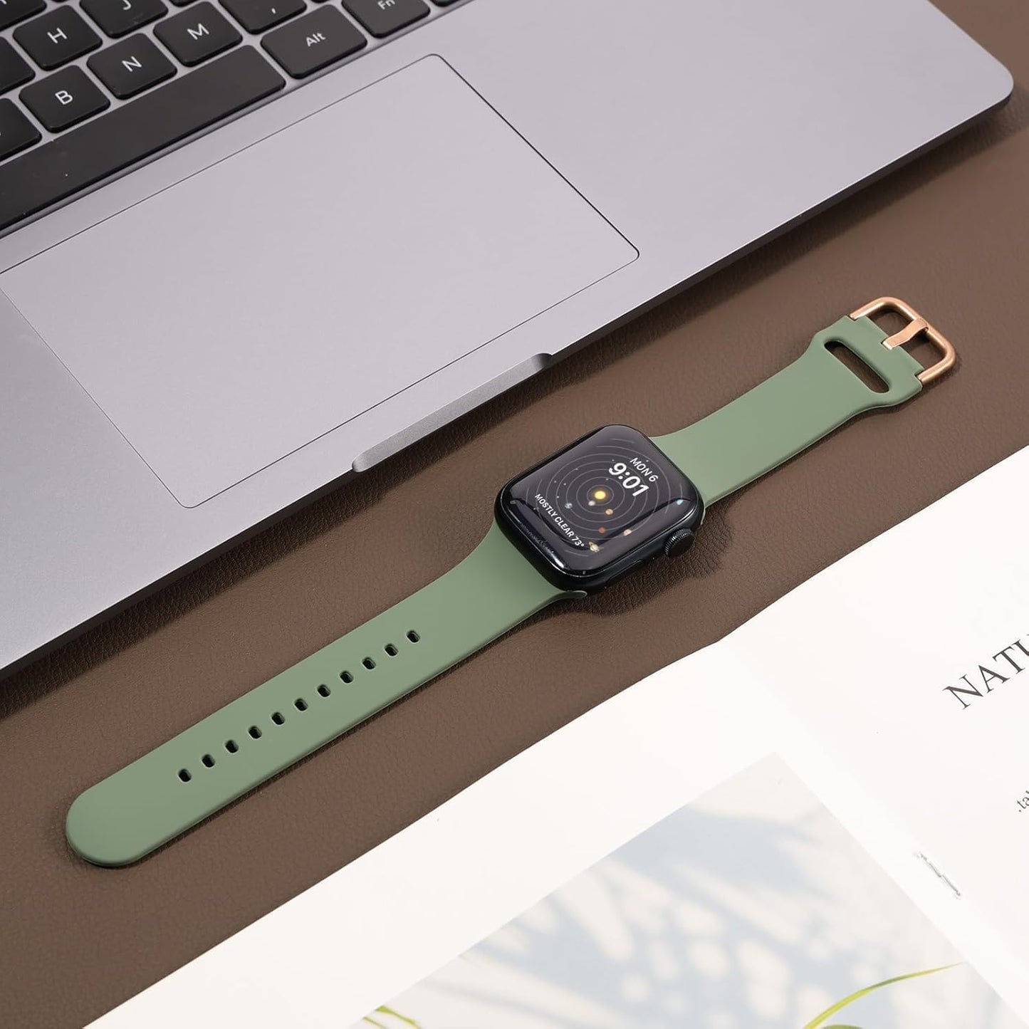 Silicone Band for Men and Women,Compatible with Apple Watch Band 38Mm 40Mm 41Mm 42Mm 44Mm 45Mm 49Mm,Sports Waterproof for Iwatch Bands Series 9 8 7 6 5 4 3 2 1 SE Ultra.