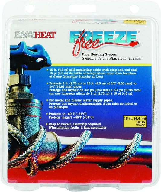 10815 Freeze Free 15 Ft. L Self Regulated Pipe Heating Cable, No Color