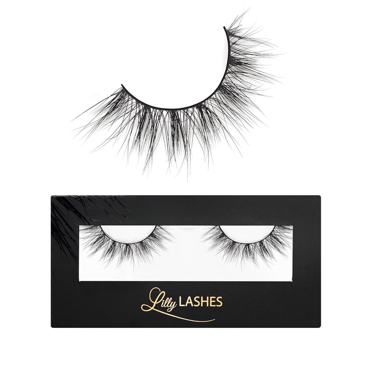 Miami Flare 3D Mink Lashes, Mink Eyelashes, the Original Lilly Lash for Wispy & Natural Look, Reusable Eyelashes up to 25X, Fluffy Lashes, Strip Lashes, Lash Glue Not Included