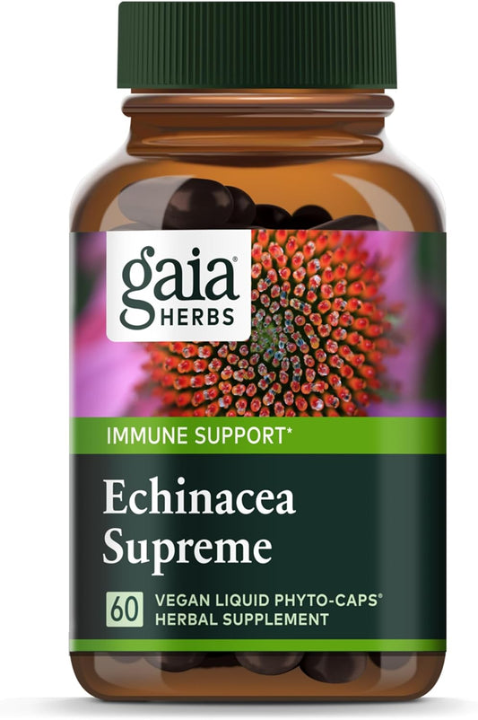 Echinacea Supreme - Immune Support Supplement - Echinacea Purpurea & Angustifolia Blend to Support Immune System - 60 Vegan Liquid Phyto-Capsules (30-Day Supply) TLBH
