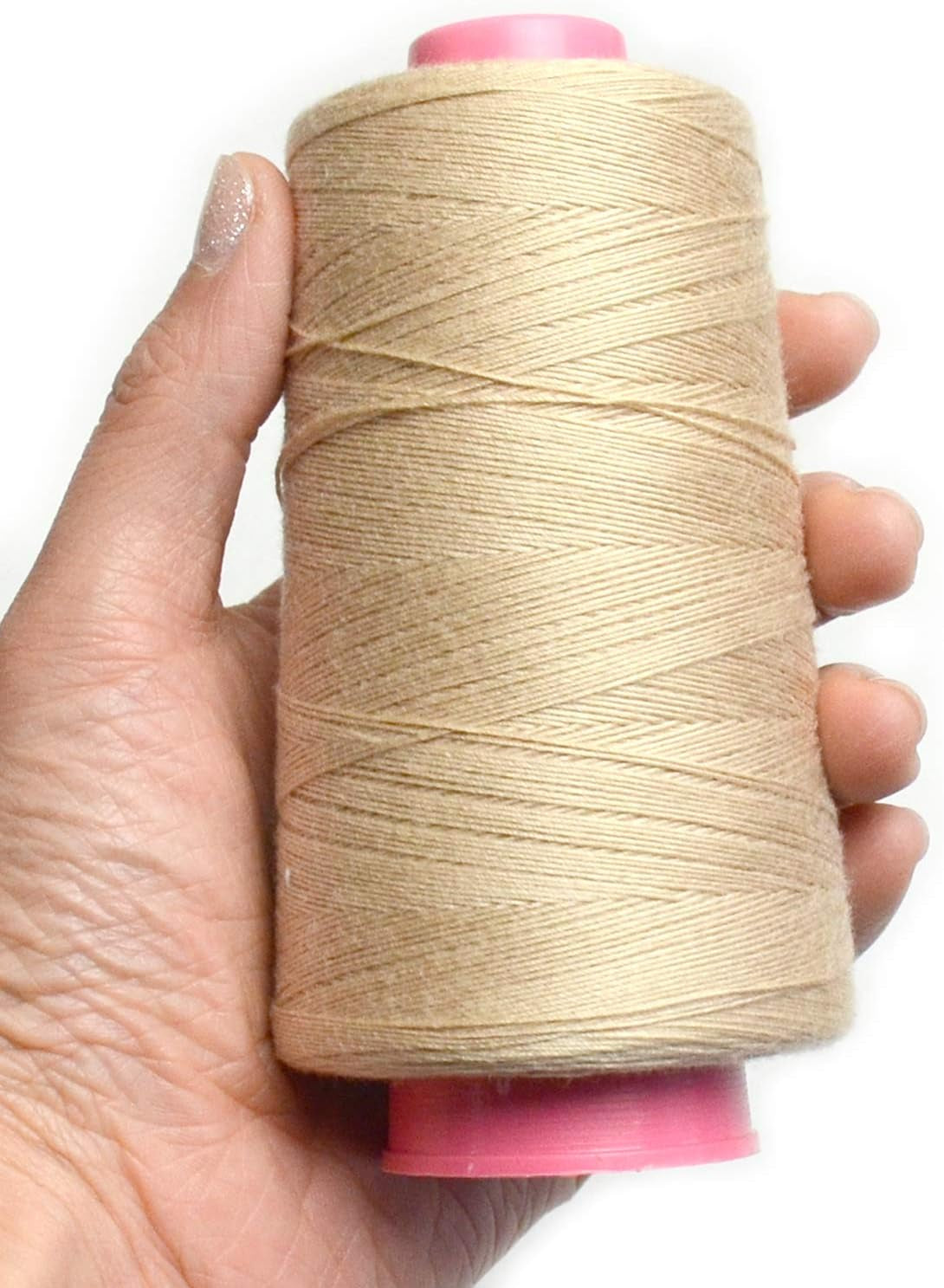 Beige Weaving Thread 100% Polyester for Making Wig Sewing Hair Weft Hair Extension 1Pc (1Pc, Beige)