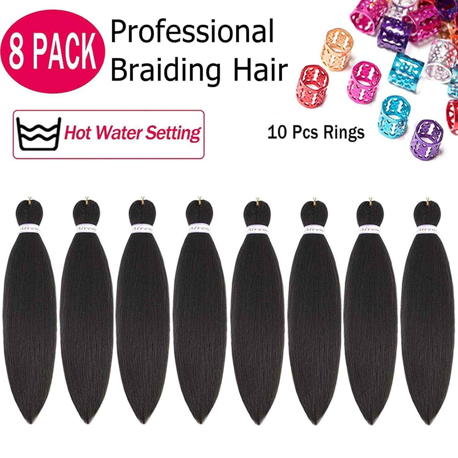 Pre Stretched Braiding Hair Long Braid 12 Inch 8 Packs Professional Braiding Hair Extensions Synthetic Crochet Twist Braids (12 Inch, 4#)