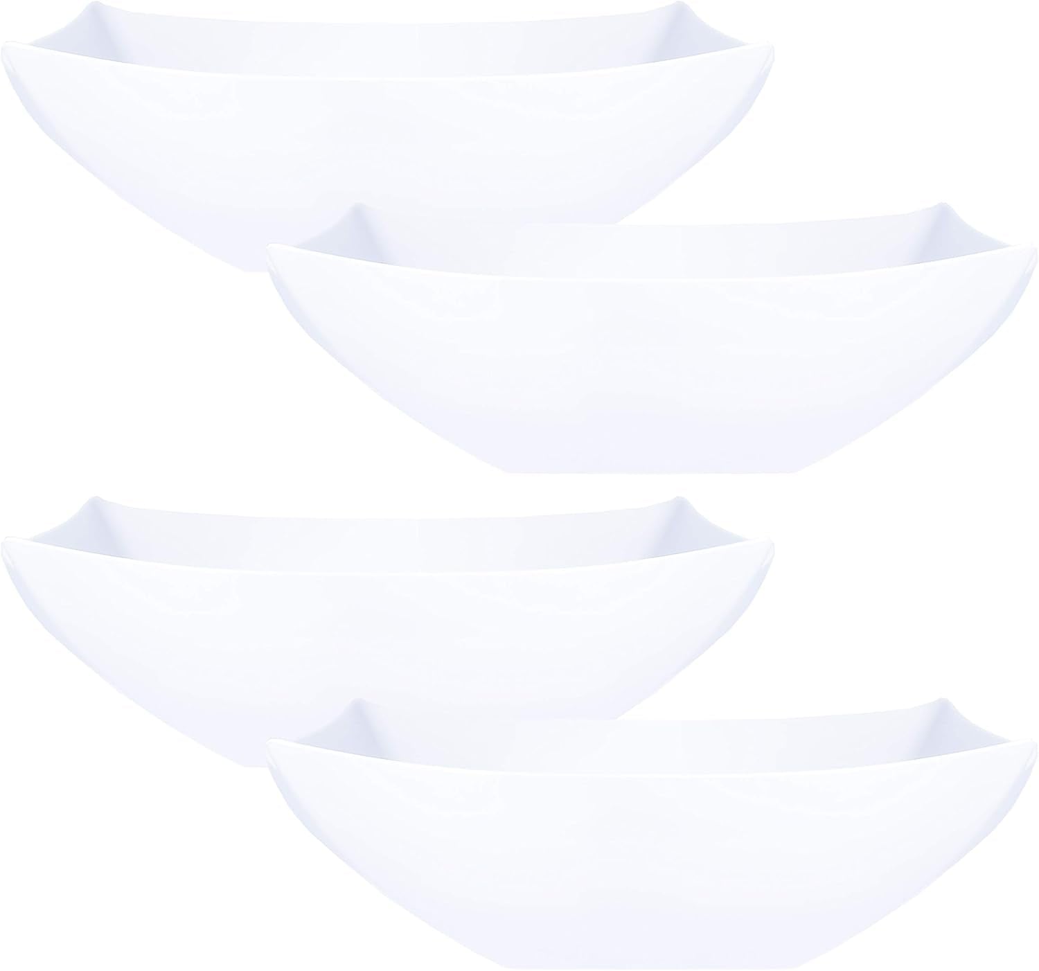 Disposable Square Serving Bowls, Party Snack or Salad Bowl, Plastic 2 Green & 2 Red 32 Ounce Pack of 4 32 OUNCE