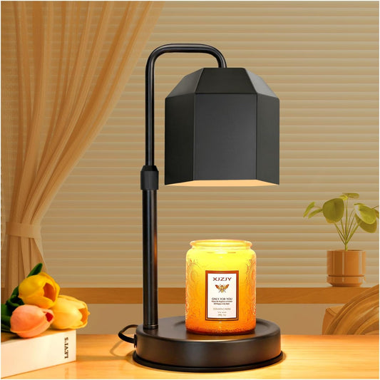Candle Warmer Lamp with Timer Dimmer,Adjustable Height Candle Warmer, Candle Lamp for Scented Wax Jar Candles,Mothers Day Gifts for Women,House Warming Gifts for New Home Bedroom Decor,Black