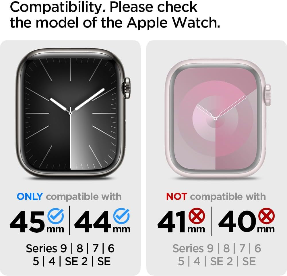 Rugged Armor Pro Designed for Apple Watch Case with Band Series 9/8/SE2/7/6/SE/5/4 45Mm/44Mm - Black