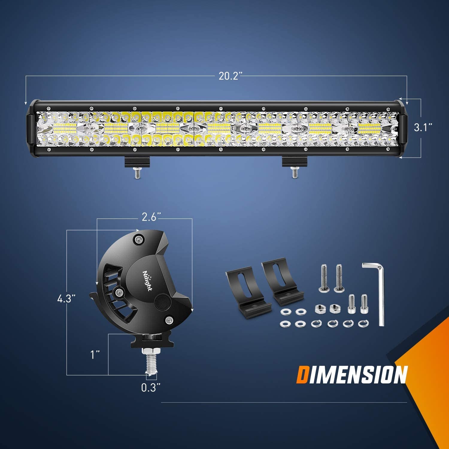 20Inch 420W Triple Row Spot Flood Combo Led Light Bar Work Driving Lamp 2Pcs 4Inch 60W Cube LED Pods Lights for Trucks with Off-Road Wiring Harness Kit-3 Leads