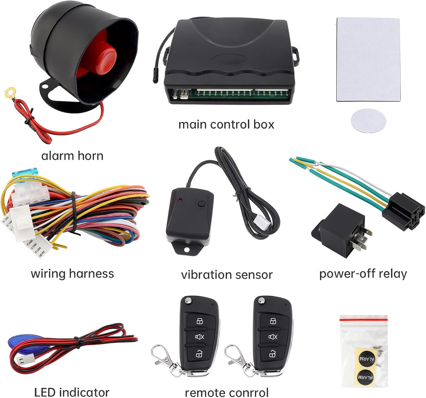 Universal 12V Auto Car Alarm Keyless Entry System with Remote Control Siren Sensor TRUCK DRIVER
