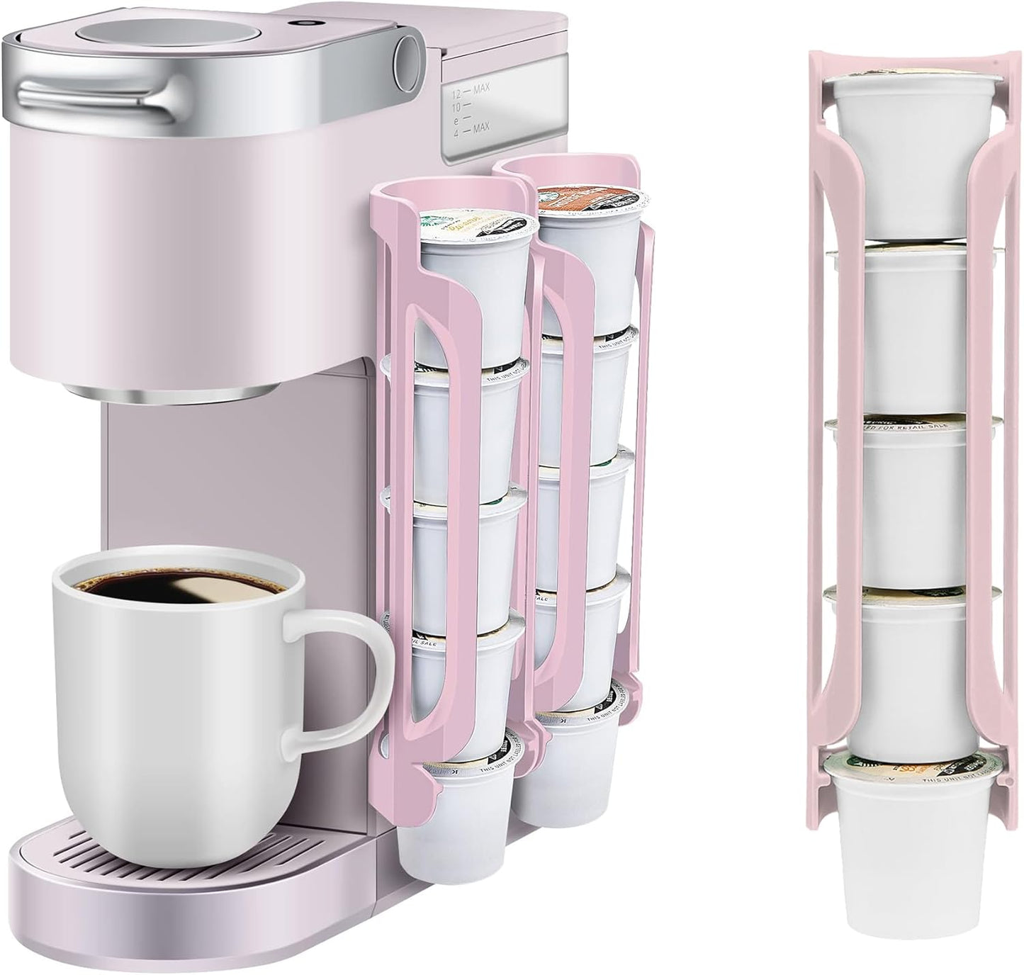 K Cup Holder for Keurig: Coffee Pod Holder for Counter Small Space - Kcup Holders for Wall Mount (2, Black)