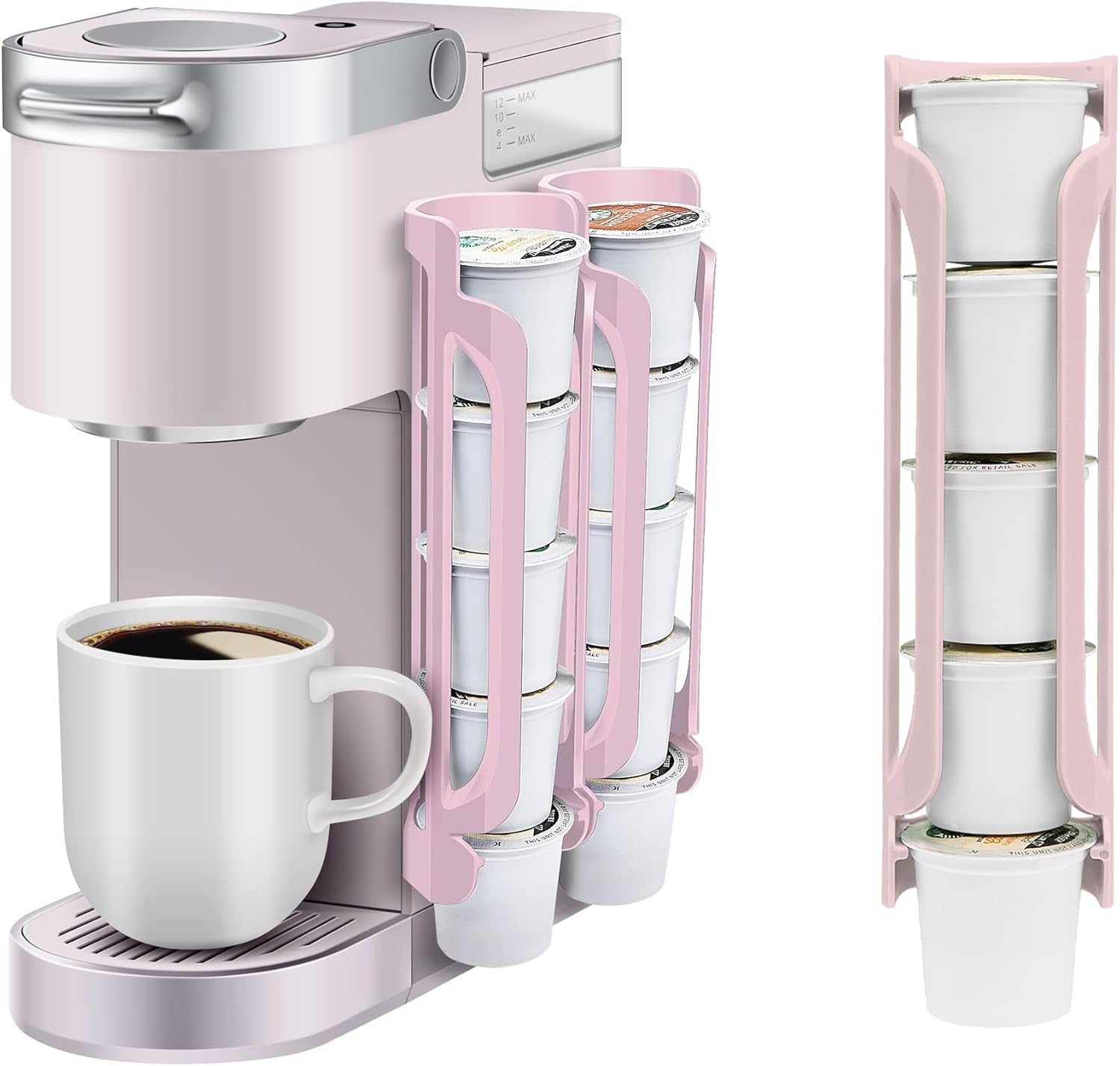 K Cup Holder for Keurig: Coffee Pod Holder for Counter Small Space - Kcup Holders for Wall Mount (2, Black)