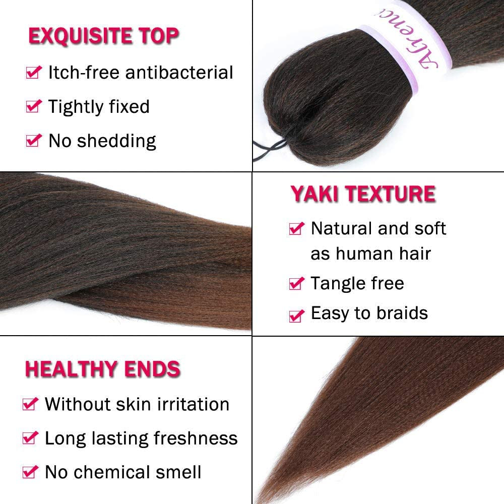 Pre Stretched Braiding Hair Long Braid 14 Inch 8 Packs Professional Braiding Hair Extensions Synthetic Crochet Twist Braids (14 Inch, T1B/30)