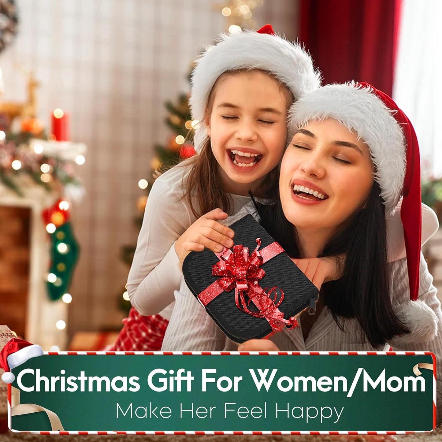 Sewing Kit Stocking Stuffers Gifts for Women Men Adults Kids Teens Mom Grandma Beginner Kids Traveler, Portable Sewing Supplies Accessories Contains Thread, Needle, Scissors (Black, M)