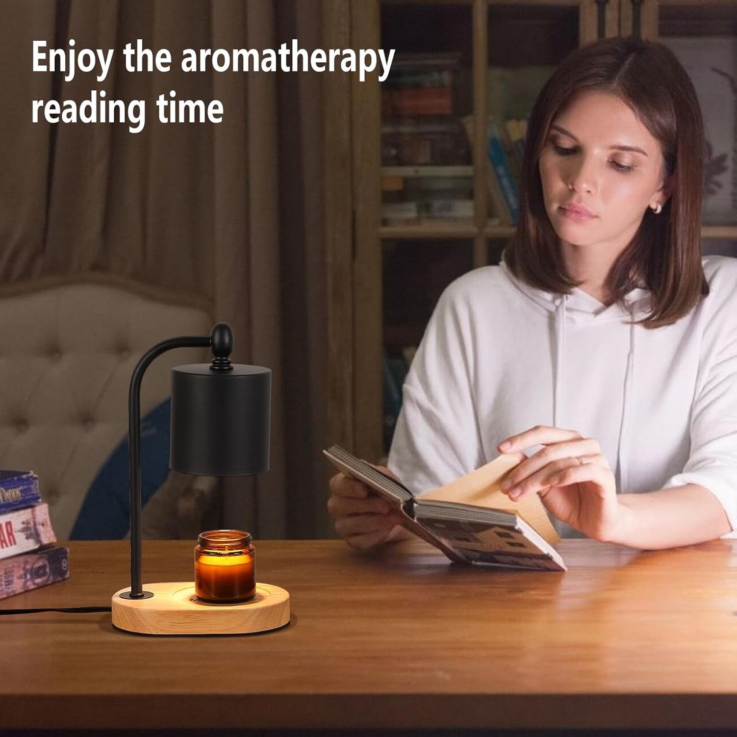 Candle Warmer Lamp with Dimmer and Timer,Black Electric Candle Wax Melt Warmer with 2 Bulbs Home Decor for Women Gifts New Home Jar Candles