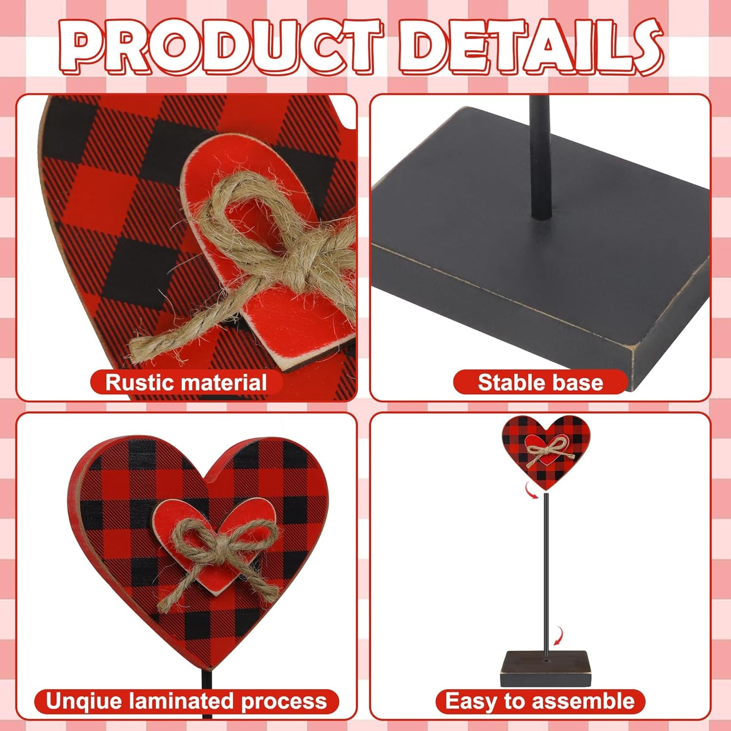 6PCS Valentine'S Day/St. Patrick’S Day Decorations Wooden Sign, Valentines Day Decor St. Patrick’S Day Shamrock Signs, Freestanding Farmhouse Table Centerpiece for Home Mantle Shelf Tiered Tray Decor