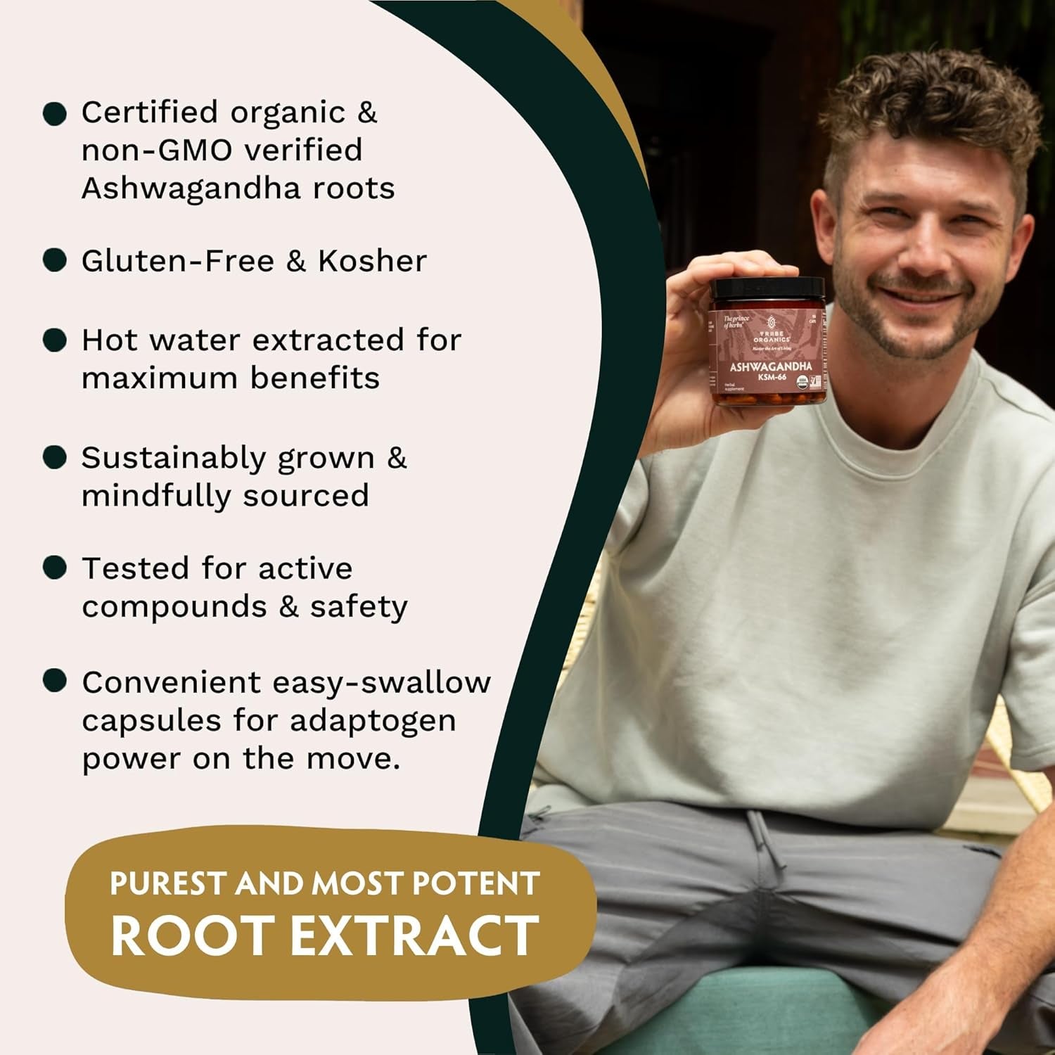 Ashwagandha KSM 66 Pure Organic Root Powder Extract Ayurvedic Supplement - Focus Mood Support Increase Energy Strength 600Mg of Natural KSM66 for Superior Absorption - 90 Capsules TLBH