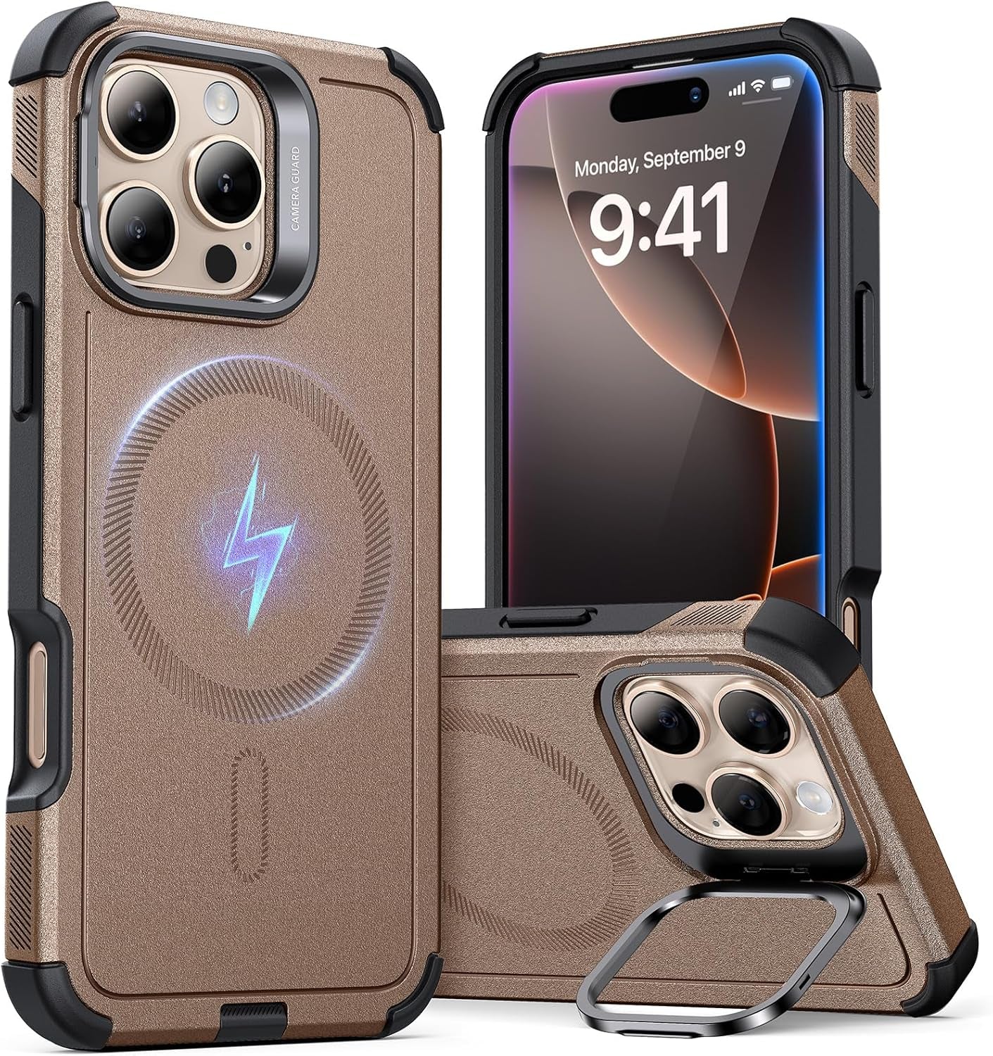 for Iphone 16E Case, 23 Ft Military-Grade Drop Protection, Heavy Duty Magnetic Phone Case, Compatible with Magsafe Accessories, Cyber Series, Red