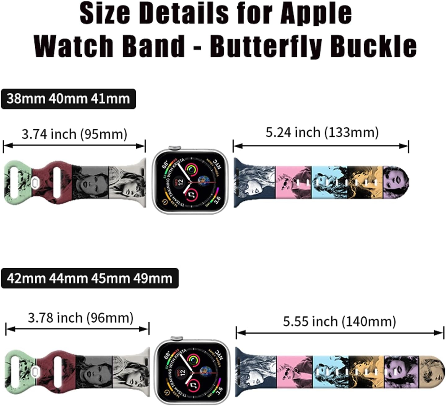 Sport Bands Compatible with Apple Watch Band 38Mm 40Mm 41Mm 42Mm 44Mm 45Mm for Men Women,Soft Silicone Strap Replacement Sport Wristbands for Iwatch Ultra Series 8 7 6 5 4 3 2 1 SE