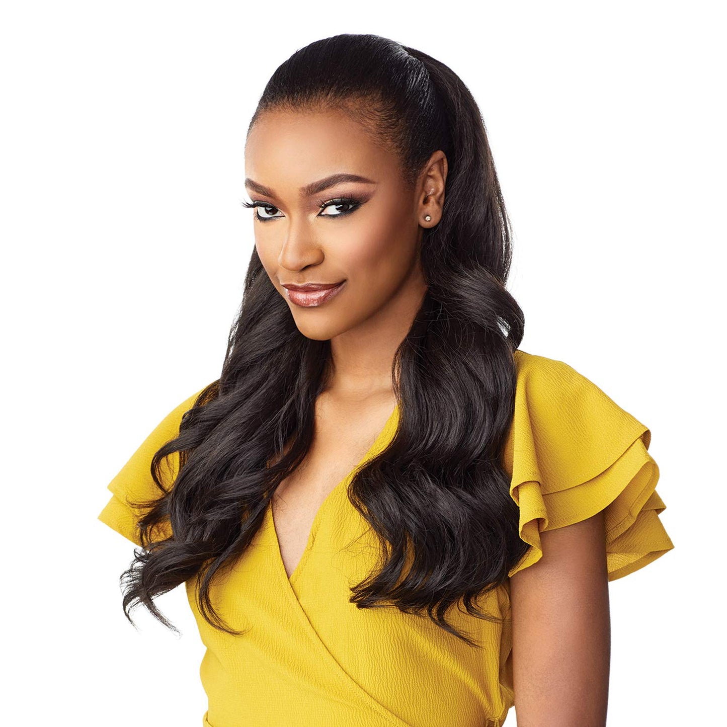Instant Weave Synthetic Half Wig with Drawstring Cap - IWD 004 (1 Jet Black)