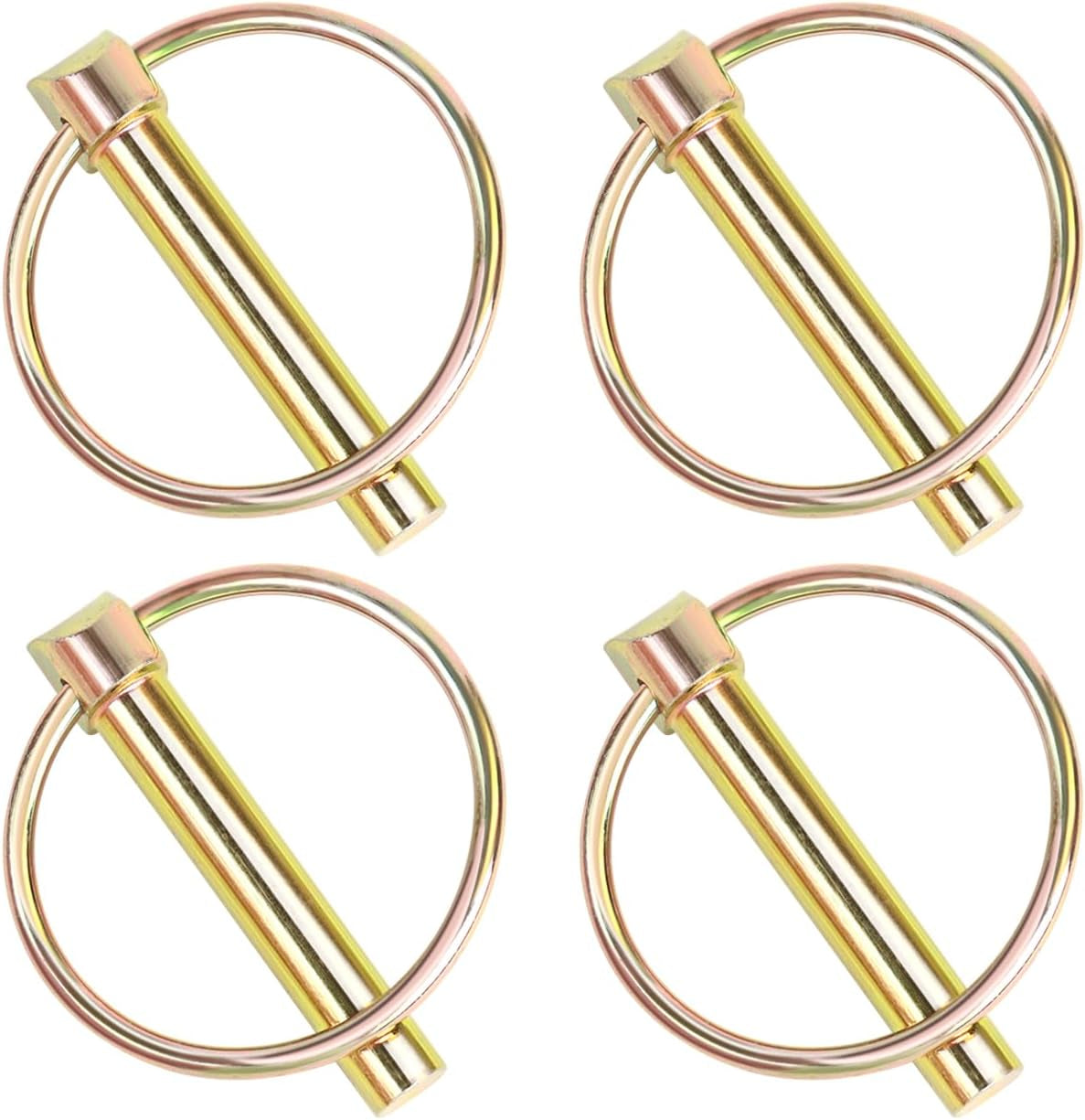 4 PCS Lynch Pin Heavy Duty Lynch Pin with Ring for Trucks, Tractors, Trolleys, Lawn Mowers, & Trailers (1/4 Inch / 6 Mm X 1-3/4 Inch / 45 Mm)