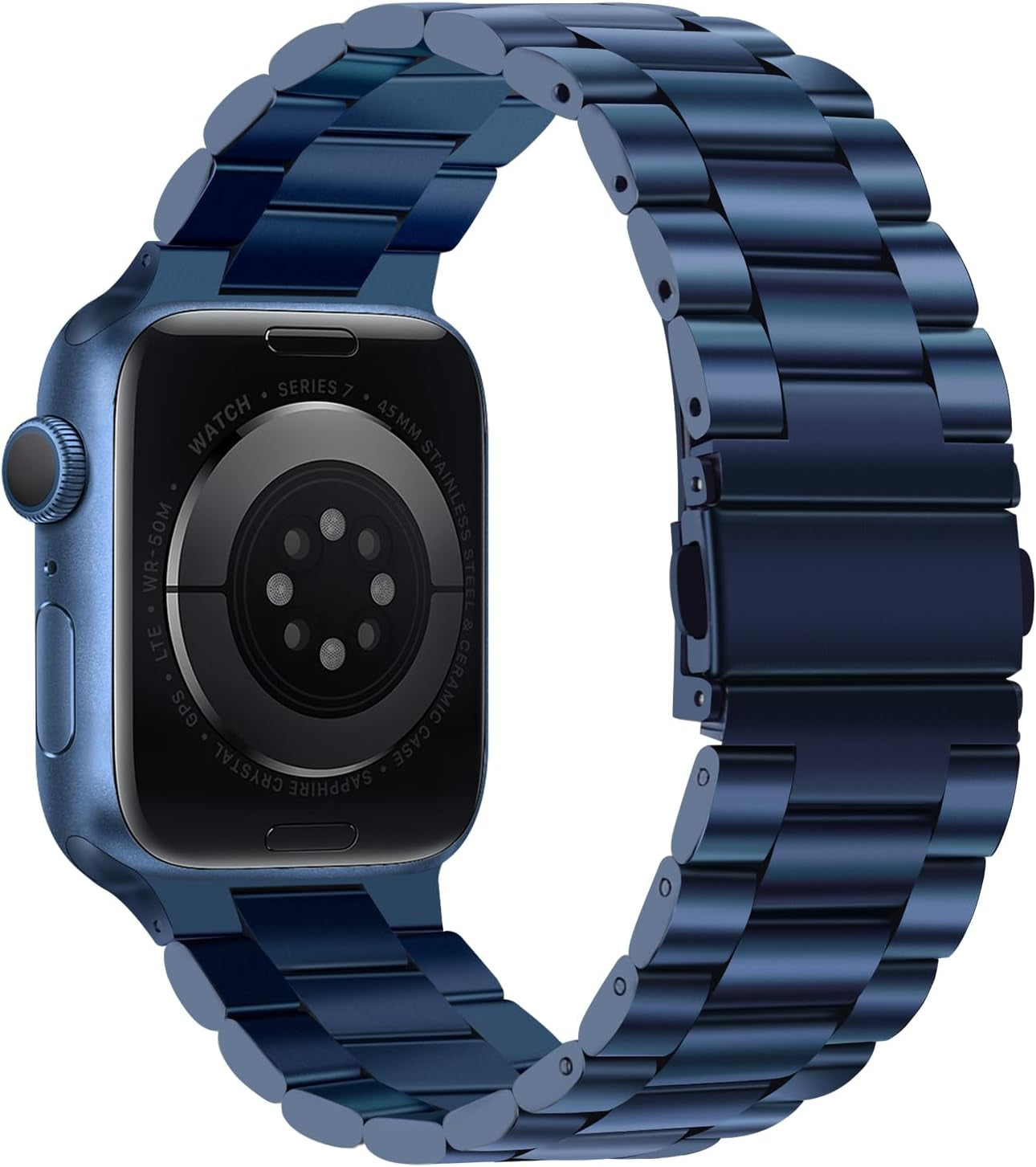 Band Compatible with Apple Watch Band 41Mm 40Mm 38Mm Premium Stainless Steel Metal Replacement Strap Compatible with Apple Watch SE Series 9 8 7 6 5 4 3 2 1 (Blue)