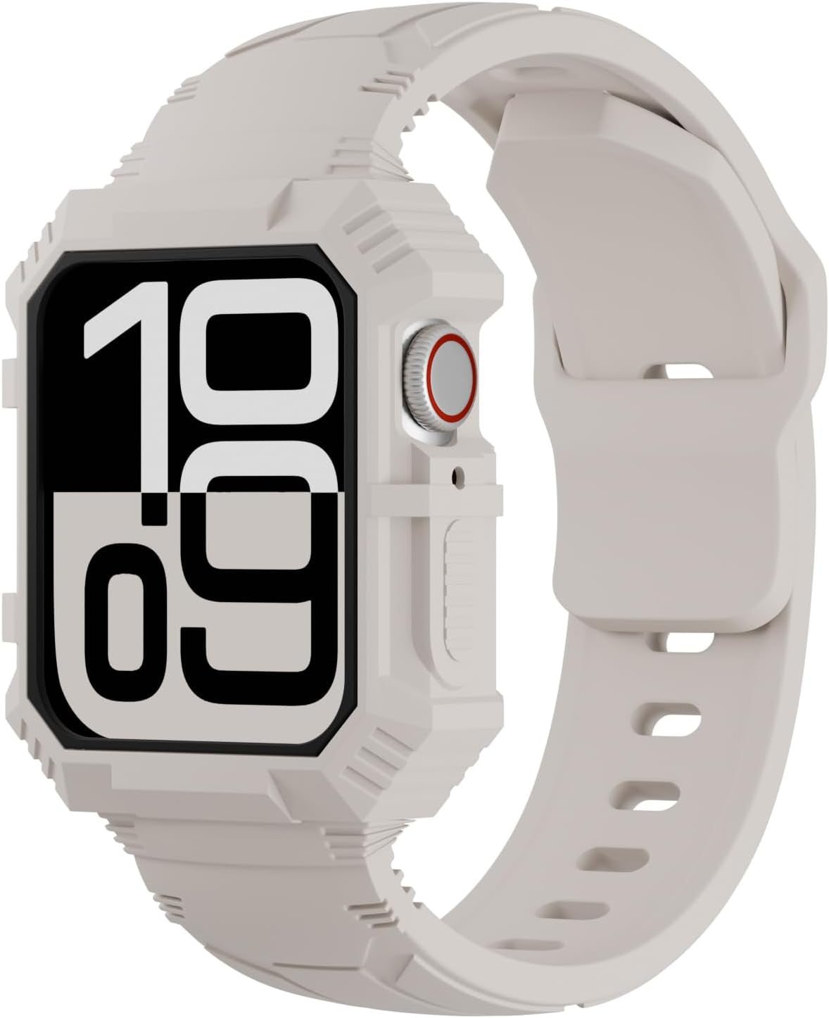 Rugged Silicone Sport Band with Case Compatible with Apple Watch Bands 38Mm 40Mm 41Mm 42Mm 44Mm 45Mm 46Mm, Shockproof Protective Bumper Cover Strap for Iwatch Series 10/9/8/SE/7/6/5/4/3/2/1
