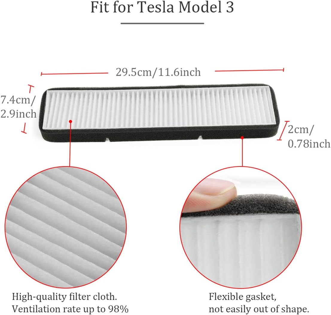 Air Intake Filter Inlet Vent Compatible with Tesla Model 3 Accessories (Until 2020 Version)……