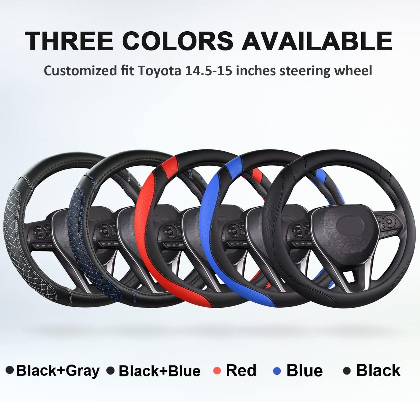 Customized Auto Car Steering Wheel Cover for Toyota (Black)