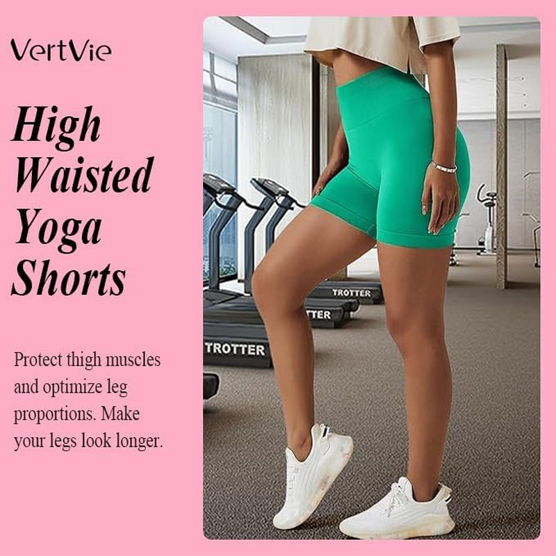 High Waisted Gym Shorts Women Booty Scrunch Shorts Seamless Stretch Tummy Control Workout Yoga Shorts Leggings