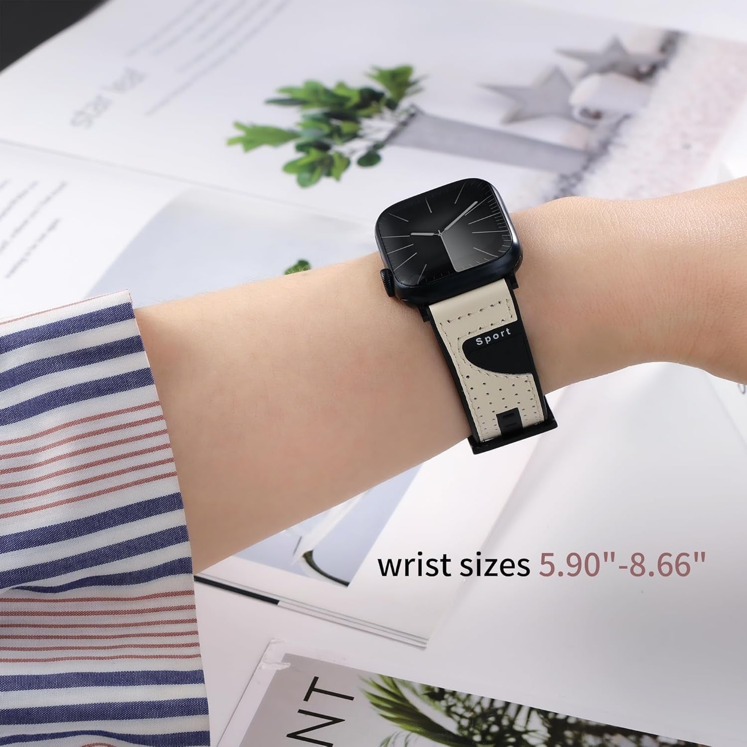 Band Compatible with Apple Watch Band 38Mm 40Mm 41Mm 42Mm 44Mm 45Mm 49Mm,Top Leather Silicone Sports Band Wristband for Iwatch Ultra SE Series 9/8/7/6/5/4/3/2/1