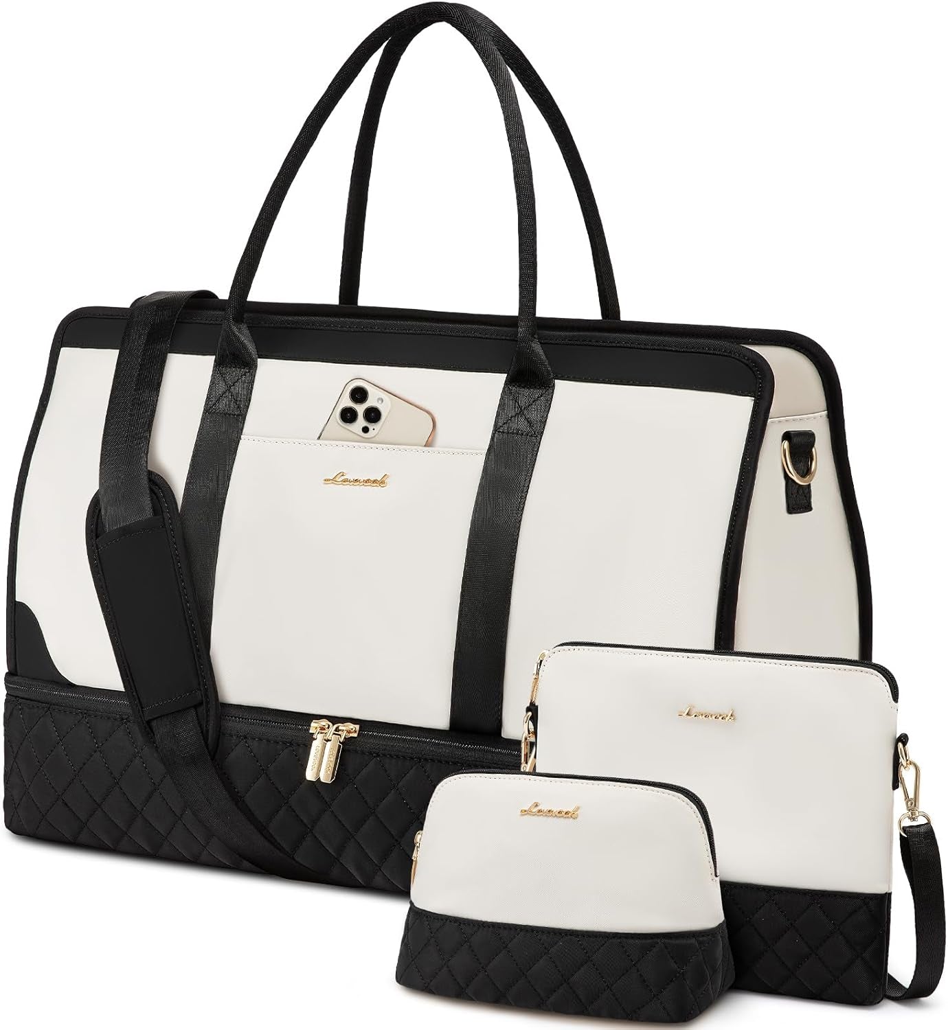 Weekender Bags for Women Travel Duffle Bag with Shoe Compartment, Carry on Overnight Bag Set