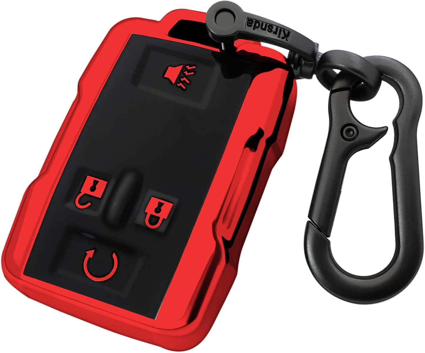 For Chevrolet Key Fob Cover Case with Keychain,Soft TPU Key Shell/Skin,4-Buttons Fit GMC Chevy Colorado Silverado Suburban Tahoe Silverado Remote Key Vehicle Accessories(Red)