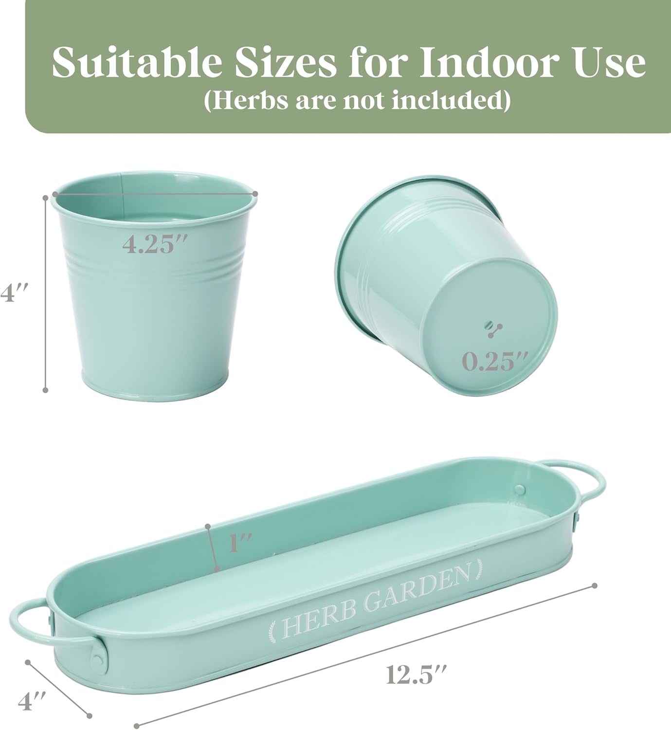 Indoor Herb Garden, Herb Garden Planter for Indoor/Outdoor, Farmhouse Plant Pots, Windowsill Herb Garden with Tray(Planter Only) Window Pots