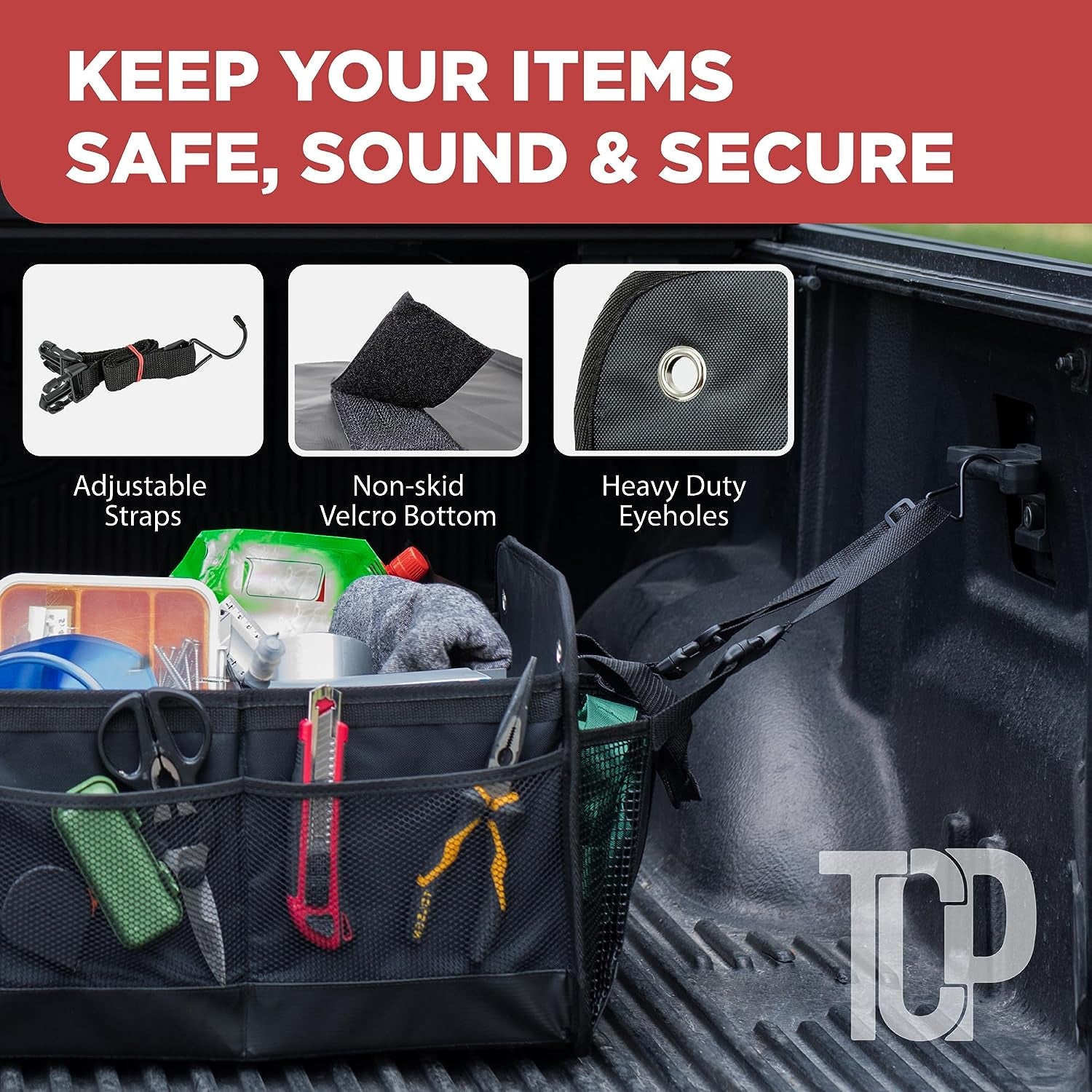 Truck Bed Organizer | Trunk Organizer for SUV, Truck, Car | Extra Large Premium Expandable Compartments Lightweight Foldable Cargo Organizer, | Suv and Truck Organizer for Heavy Loads