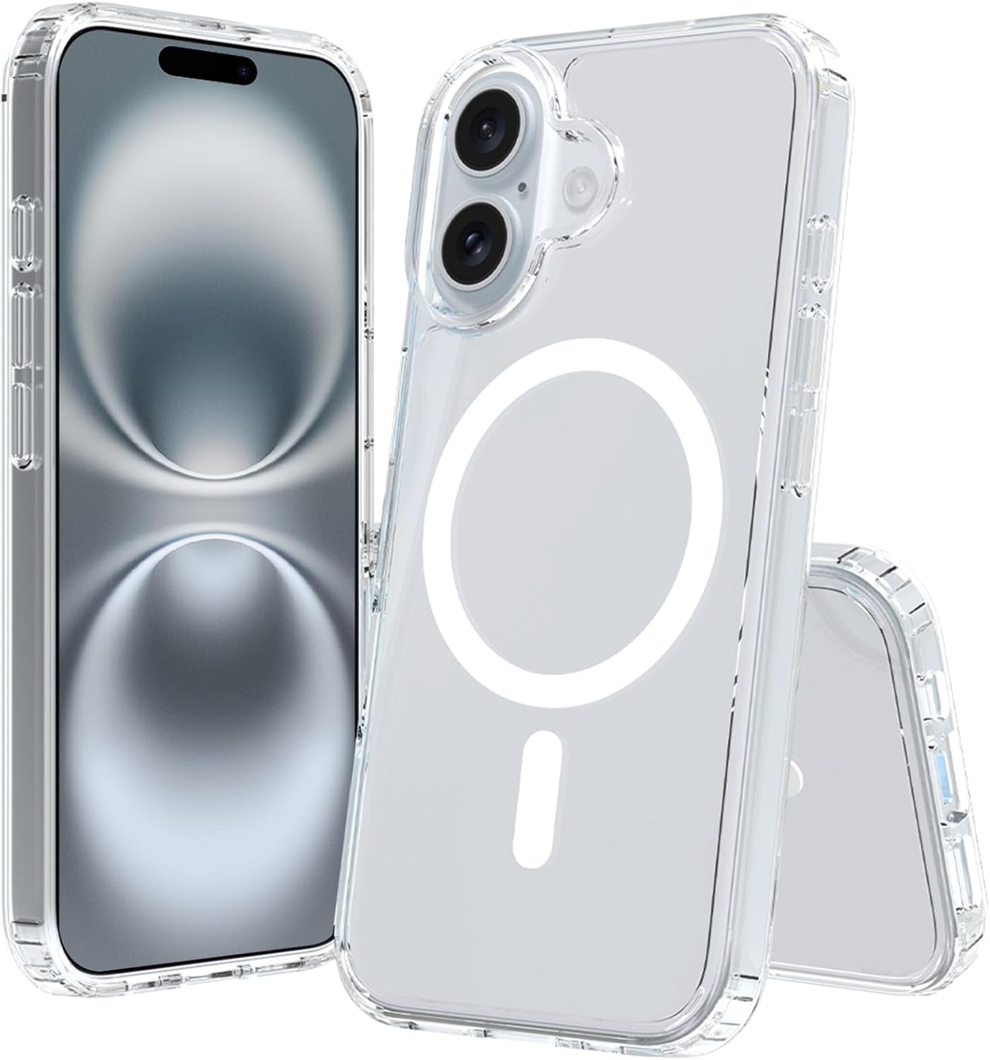 2025 New Magnetic for Iphone 16E Case,Compatible with Magsafe,Military Grade Drop Tested, Shockproof Matte Translucent Hard Back Slim Protective Case.Black Magnetic Circle.