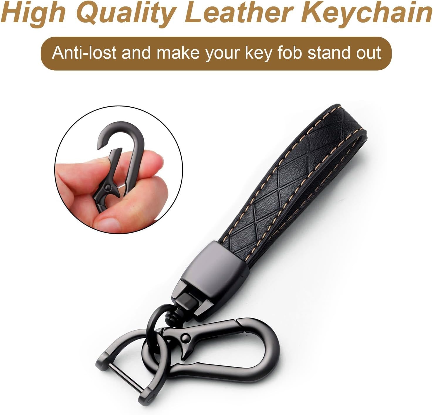 Key Fob Cover for Honda with Leather Keychain, Premium TPU Key Case Compatible with 2003-2015 Honda Accord Crosstour Civic EX CR-V Pilot Element Remote Smart Car Key Protector（Black）