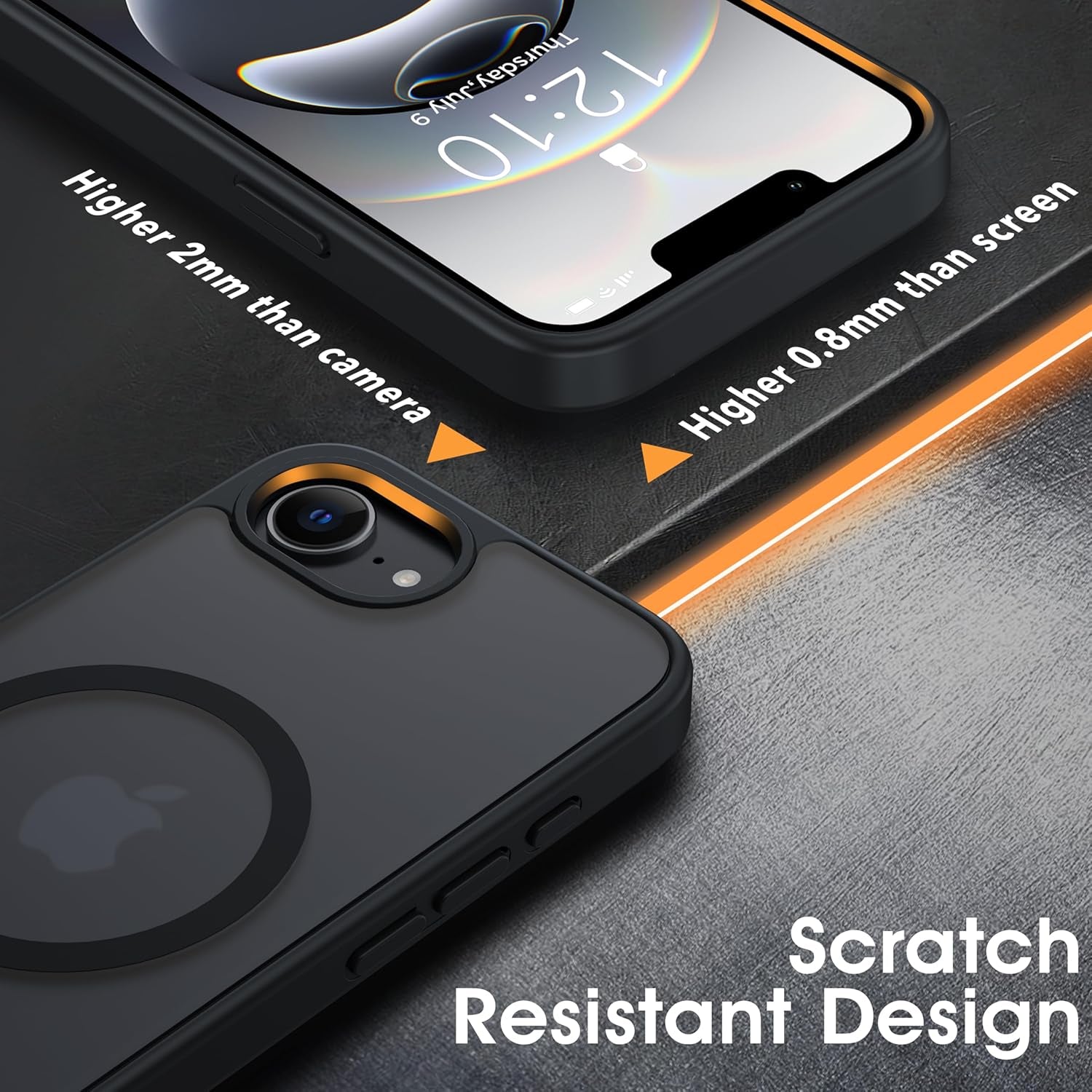 Magnetic for Iphone 16E Case Matte [Compatible with Magsafe Accessories][Frosted Translucent][Military Grade Protection][Silky Touch Shockproof Slim] Anti-Scratch Phone Case (Black)