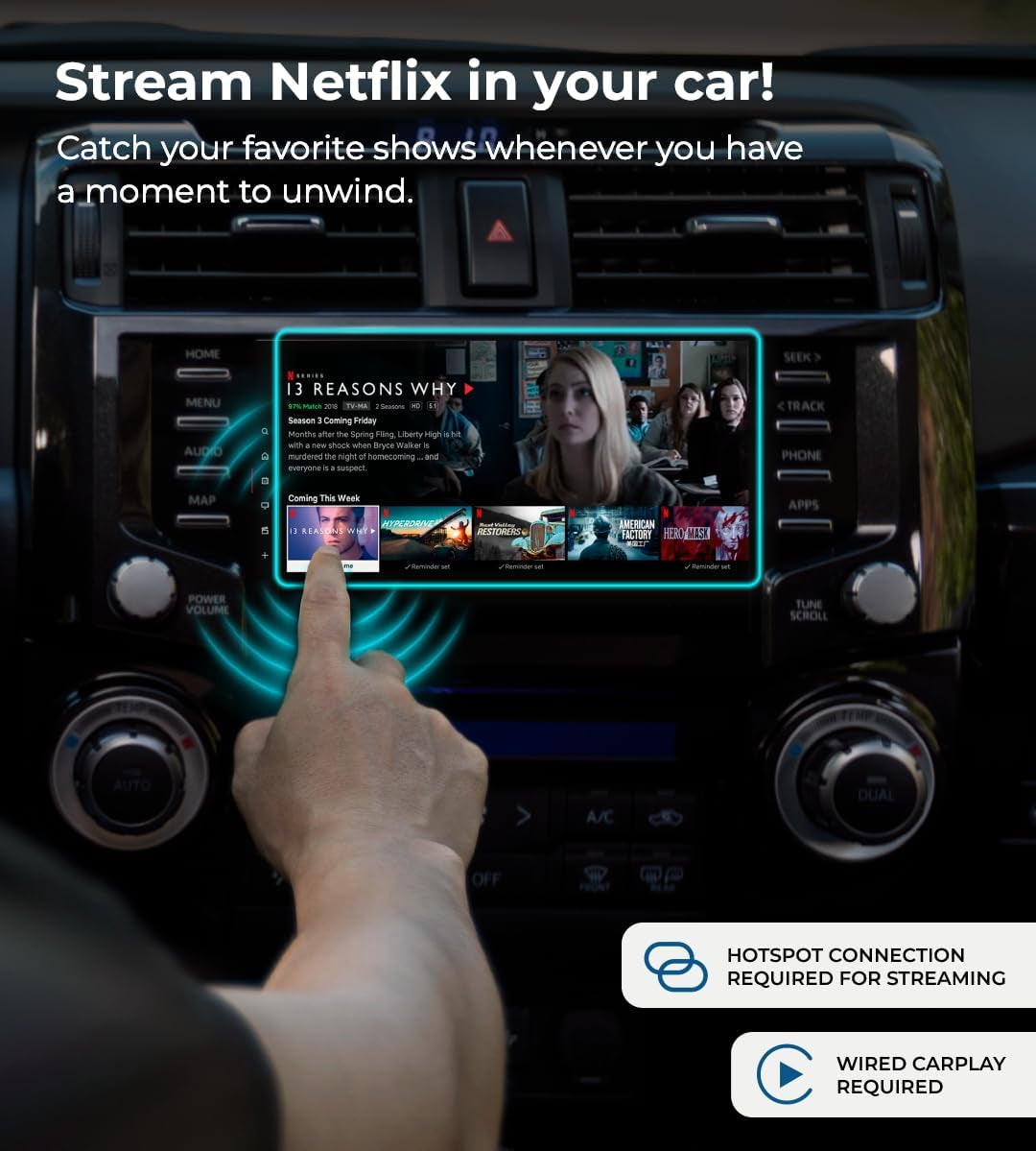 Ai Box Lite Air - Streaming on the Go, Netflix and Youtube in Your Car. Convert Your Wired Carplay into Wireless Carplay or Android Auto. Hotspot Required for Streaming. Wired Carplay Required TRUCK DRIVER