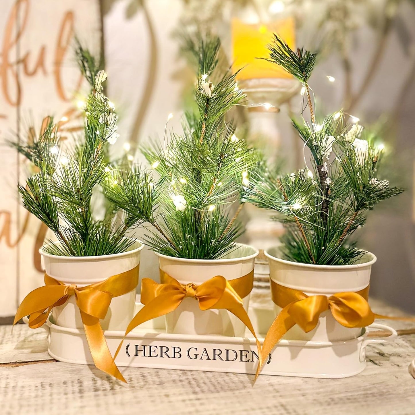 Indoor Herb Garden, Herb Garden Planter for Indoor/Outdoor, Farmhouse Plant Pots, Windowsill Herb Garden with Tray(Planter Only) Window Pots