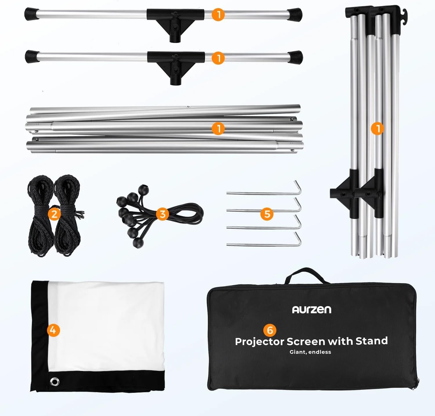 Extendable Ceiling & Wall Projector Mounts + 100" 4K HD Portable Screen with Stand (16:9,Adjustable Height, 160° Viewing Angle, for Home & Outdoor).