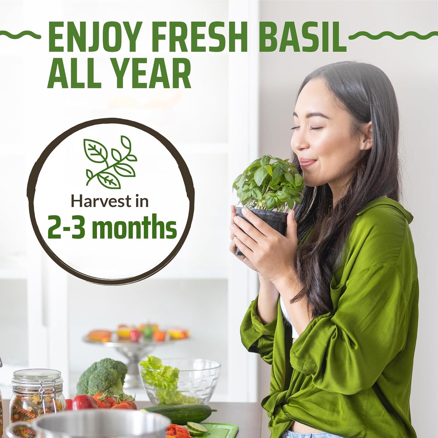 8 Basil Seeds Pack - 4000 High Germinating Fresh Basil Seeds - Thai, Genovese, Lemon, Tulsi Holy Basil, & More Culinary Herb Seeds - Non GMO, USA Heirloom Basil Seeds for Planting TLBH