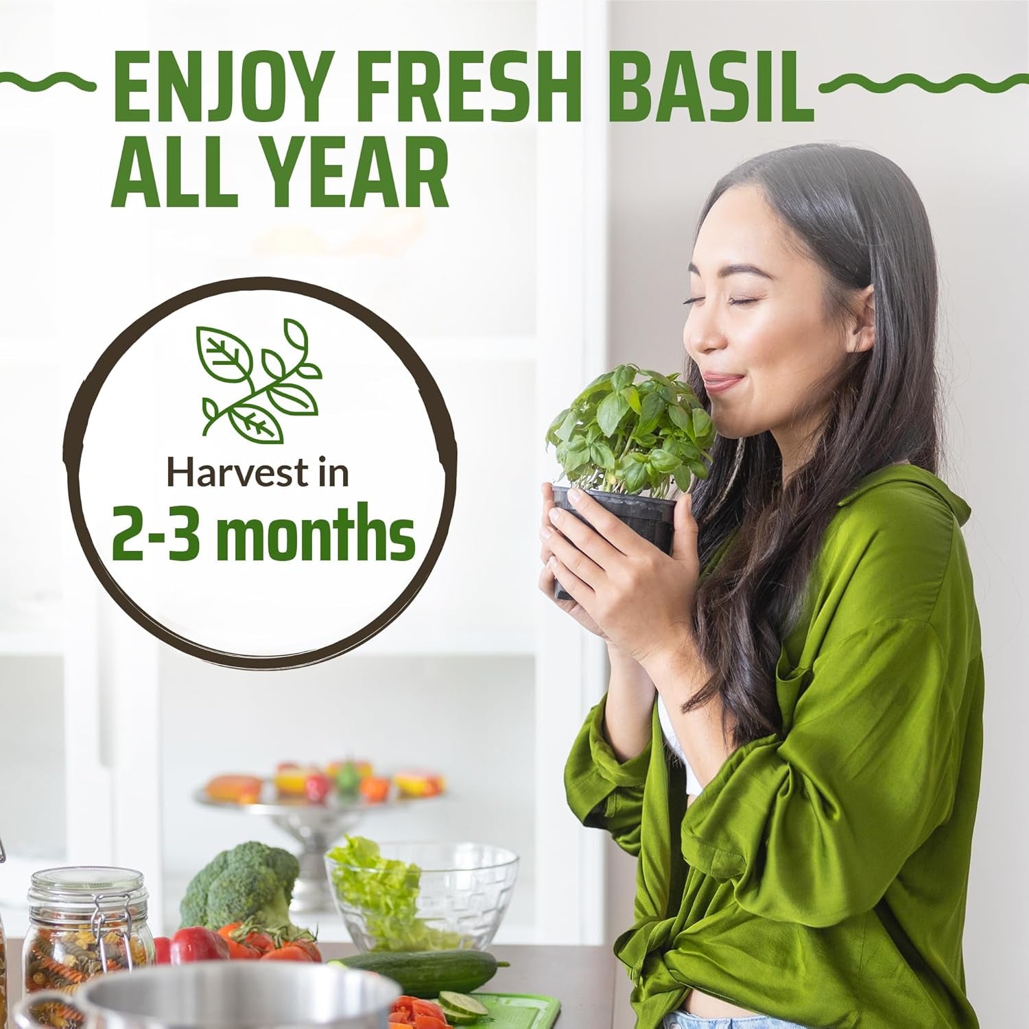 8 Basil Seeds Pack - 4000 High Germinating Fresh Basil Seeds - Thai, Genovese, Lemon, Tulsi Holy Basil, & More Culinary Herb Seeds - Non GMO, USA Heirloom Basil Seeds for Planting TLBH