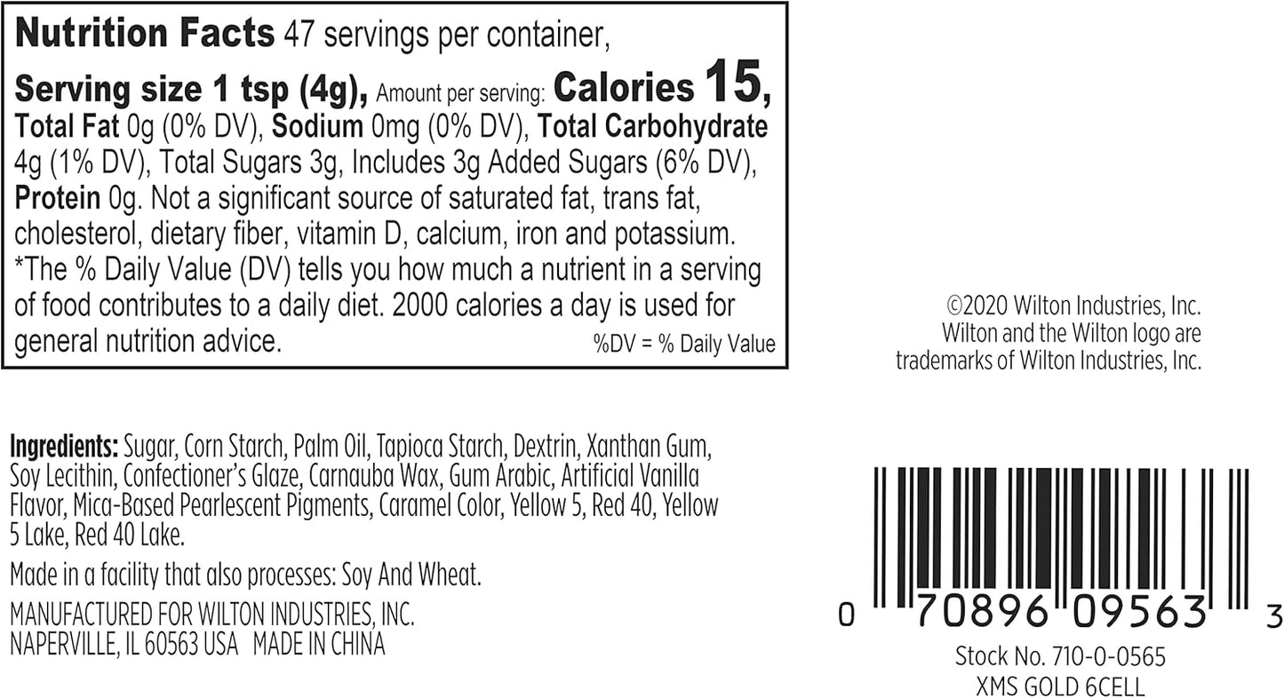 Sprinkle Mix, Gold/White, 6 Cell, Non Toxic