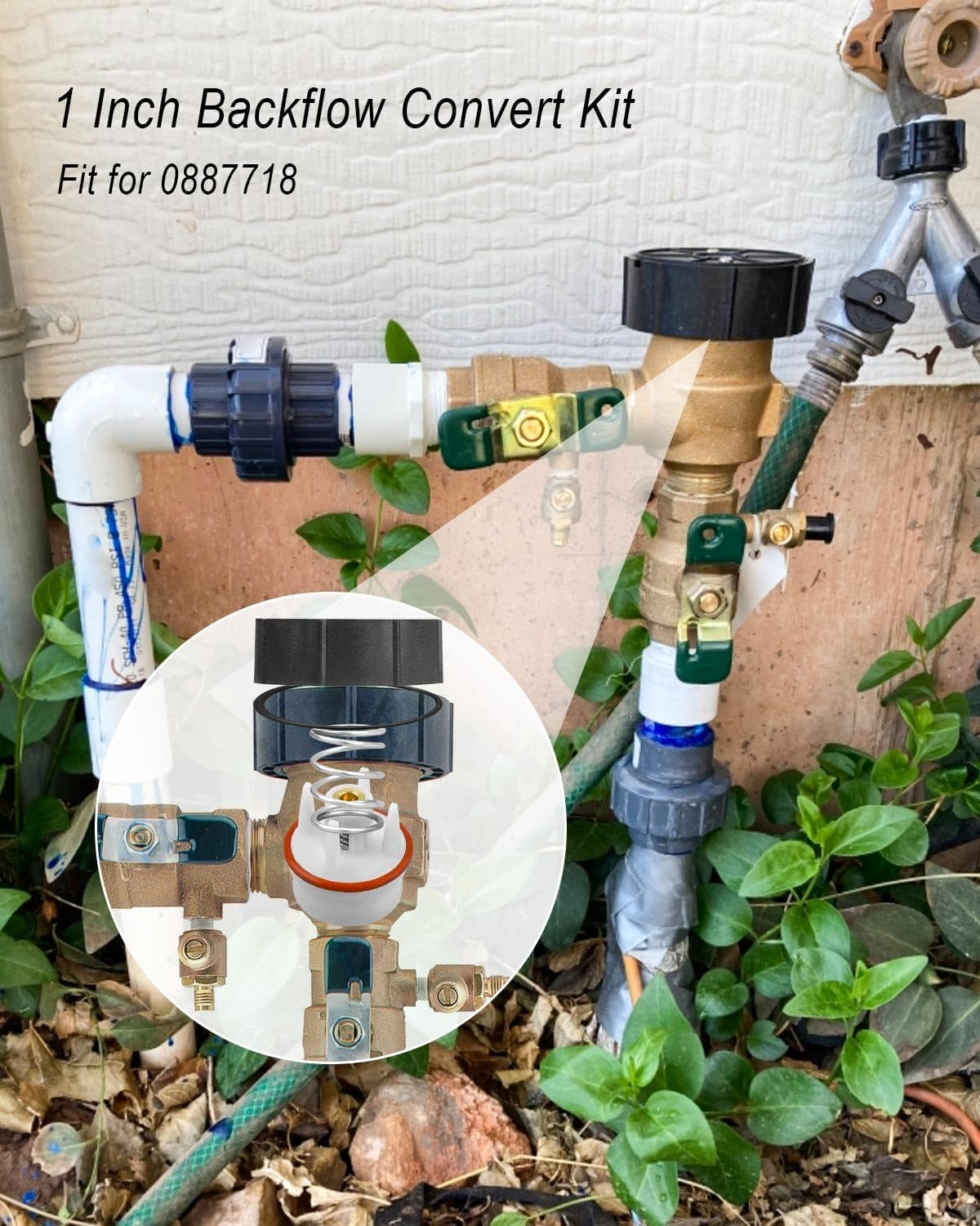 1 Inch Backflow Convert Kit Fit for 0887718 Replace 800M4-QT to 800M4-FR, 1" Freeze-Resistant Retro Kit