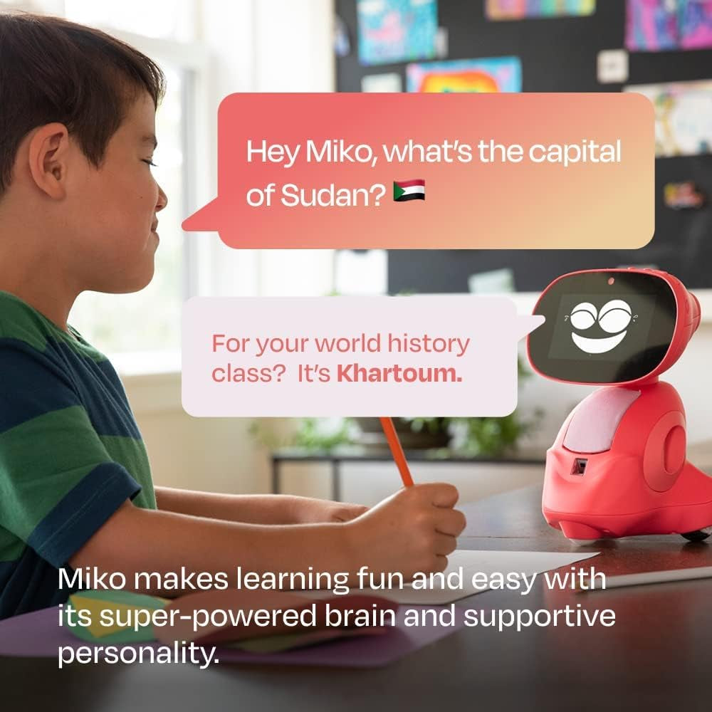 Miko 3: Ai-Powered Smart Robot for Kids | STEAM Learning & Educational Robot | Interactive Robot with Learning Apps & Unlimited Games | Birthday Gift for Girls & Boys Aged 5-12| Red