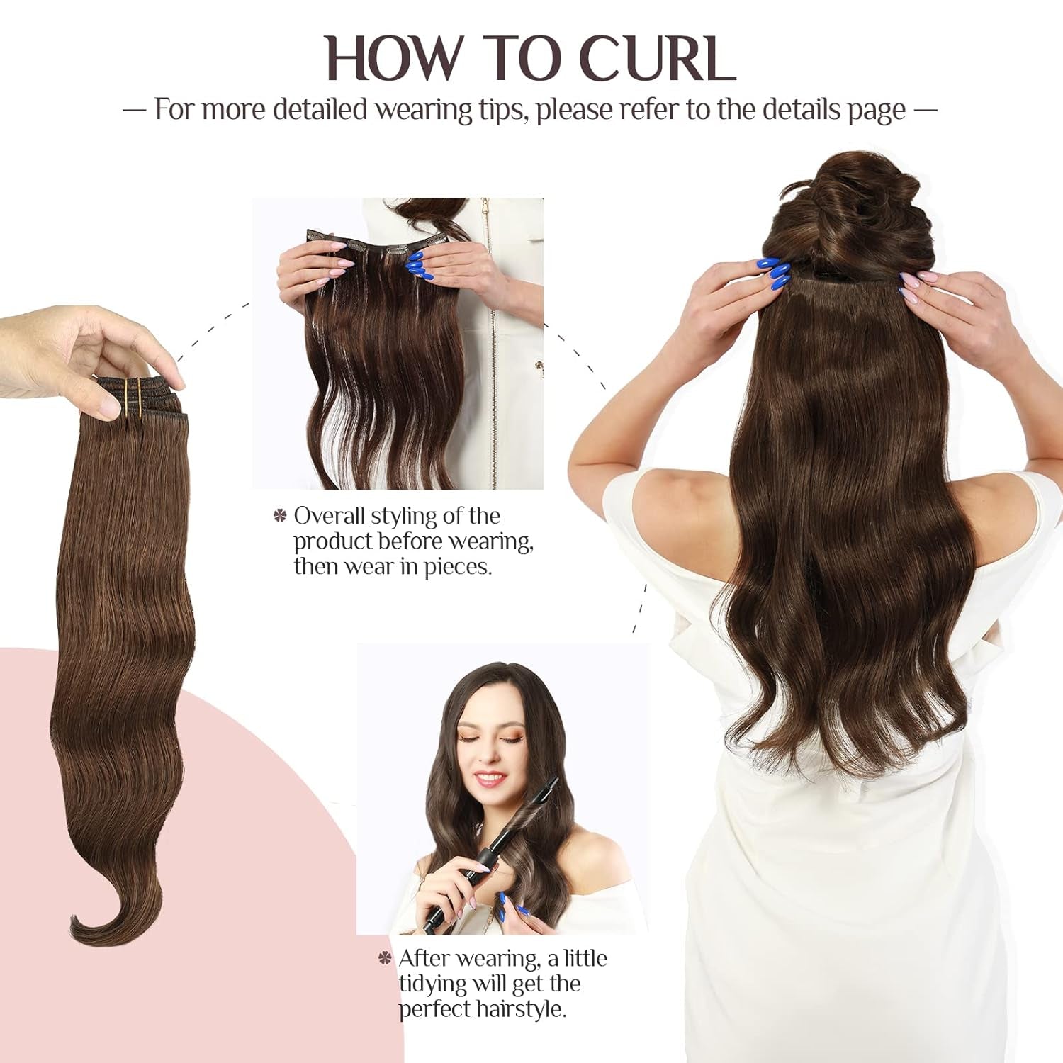 Clip in Hair Extensions Real Human Hair, 7 Pcs Chocolate Brown Hair Extensions 12 Inch 80G, Human Hair Extensions Clip Ins Remy Hair Extensions Natural Straight Hair for Woman