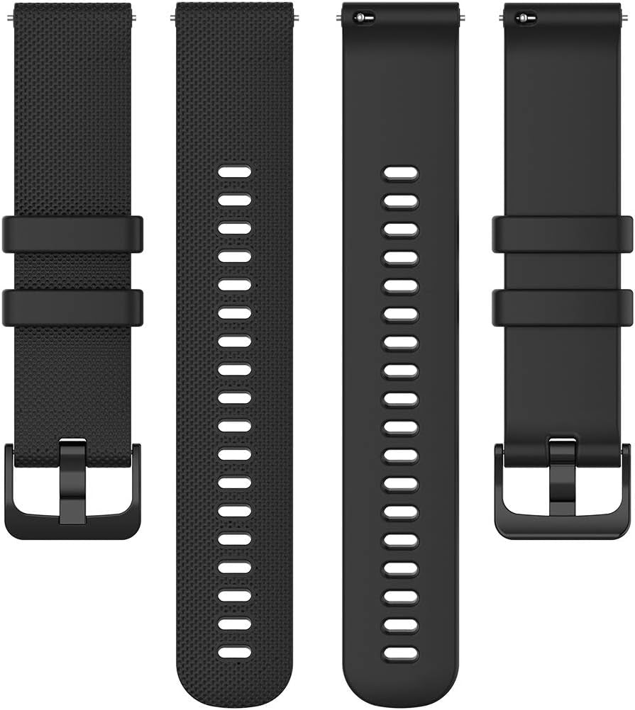 Galaxy Watch 3 41Mm Bands Silicone, Samsung Galaxy Watch Active 2 44Mm Bands Sport for Men Women, 20Mm Replacement Watch Strap for Samsung Gear Sport/Galaxy Watch Active 40Mm-Black