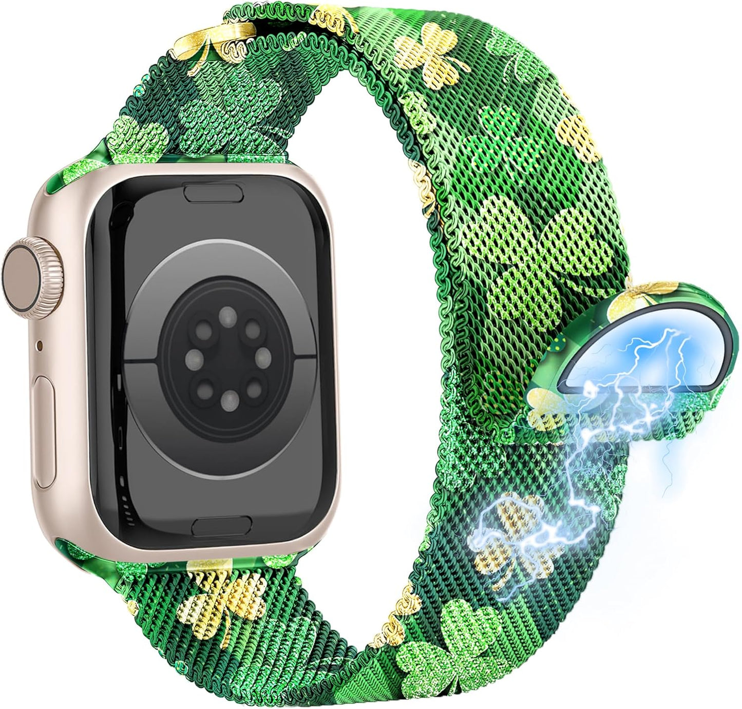 Easter Milanese Magnetic Band for Apple Watch Bands for Women 46Mm 45Mm 44Mm 49Mm 42Mm, Rabbits Eggs Cute Stainless Steel Iwatch Bands for Iphone Watch Series 10 9 8 7 6 5 4 3 SE Ultra-Purple